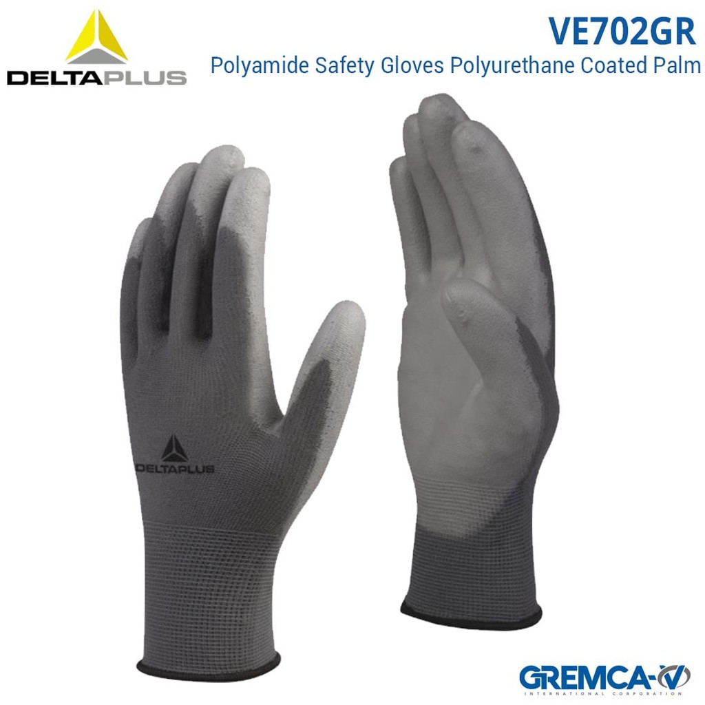 Delta Plus VE702GR PU Grip Gloves 