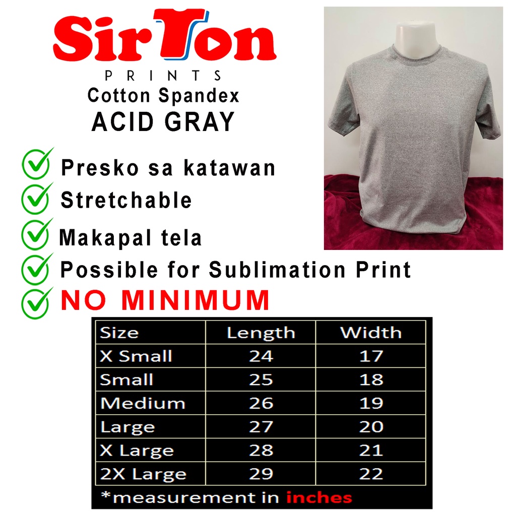 COTTON SPANDEX COLORED T-SHIRT Akiztah Atbp.