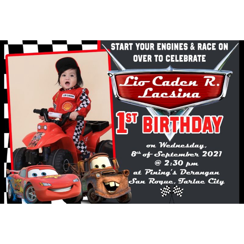 20 PCS CARS theme Invitation CARS Birthday Invitation