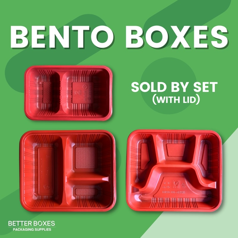 10s, 25s, 50s) 2-Division Disposable Bento Box with Plastic Lid