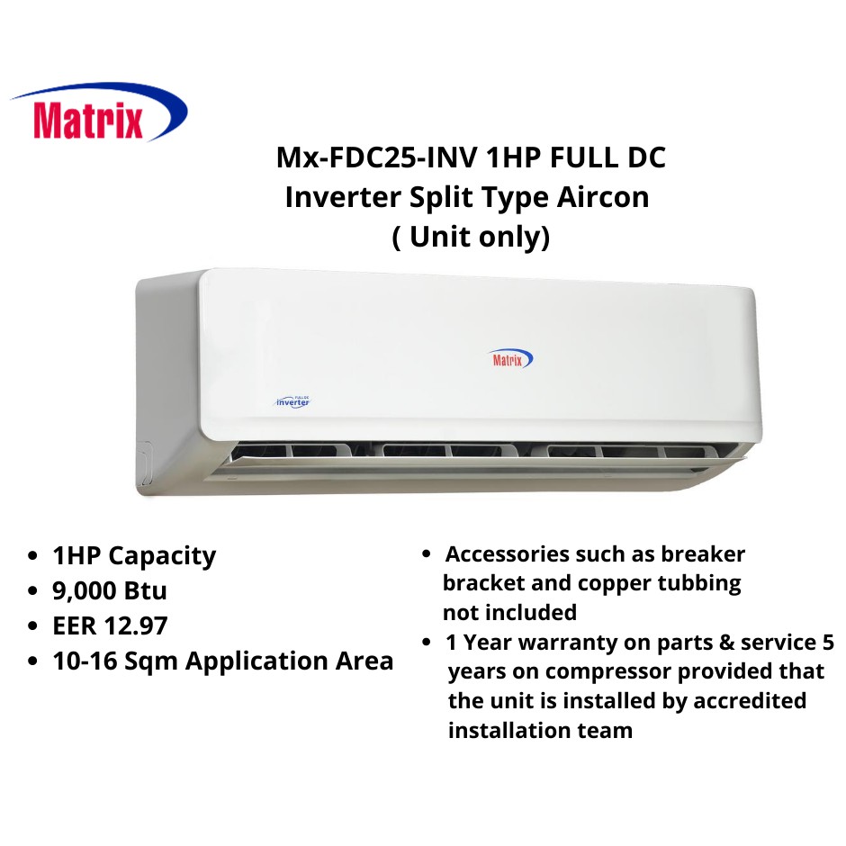 matrix split type aircon 1hp