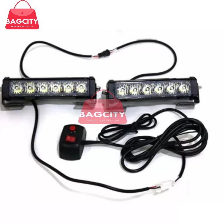 2X6 Light Bar Strobe Blinker Red Blue White White Shopee