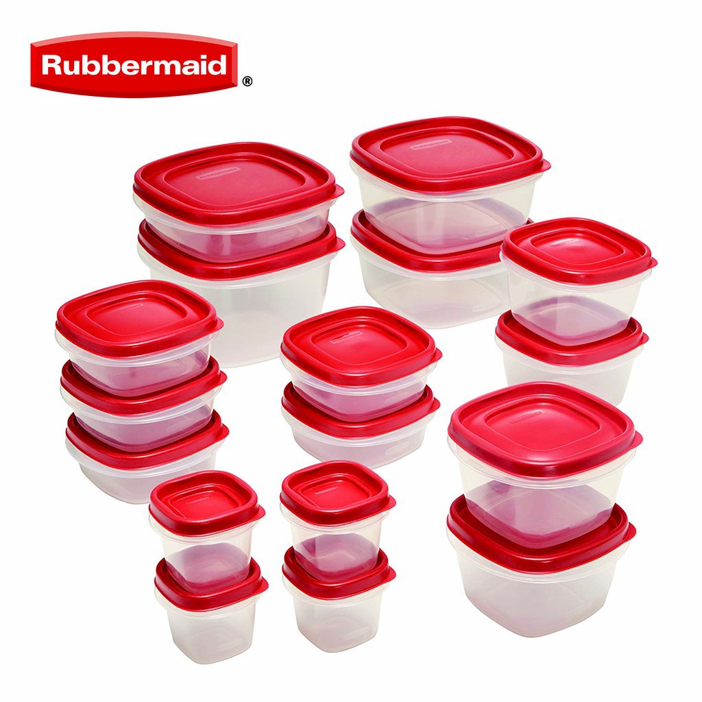 Rubbermaid 7J71 Easy Find Lid Square 9-Cup Food Storage 2 Containers