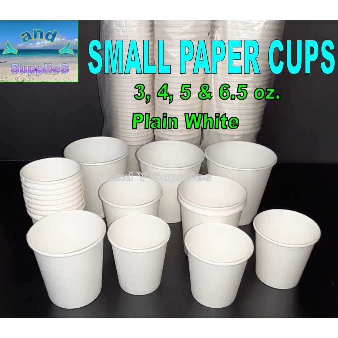 Small Paper Cup, 3, 4, 5, 6.5 oz, 50 PIECES, Drinking Service Cups, , White