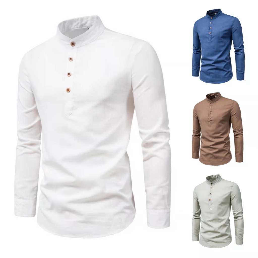 Chinese collar polo outlet long sleeves