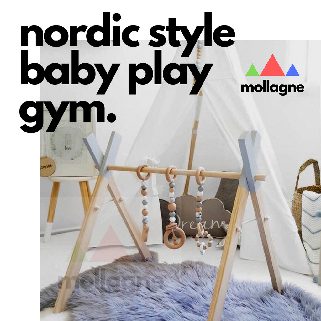 Nordic wooden best sale baby gym