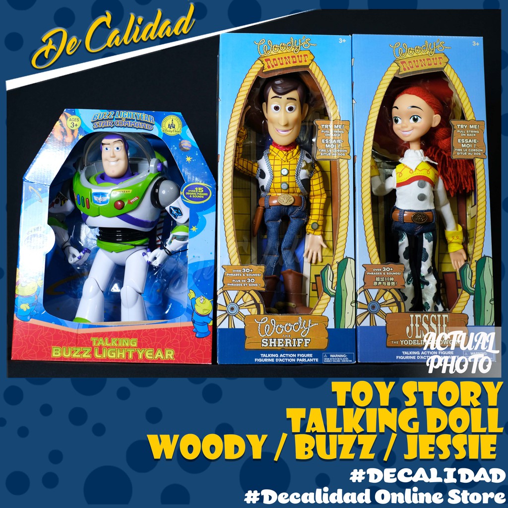 Disney Toy Story Talking Woody Buzz Lightyear Jessie Action