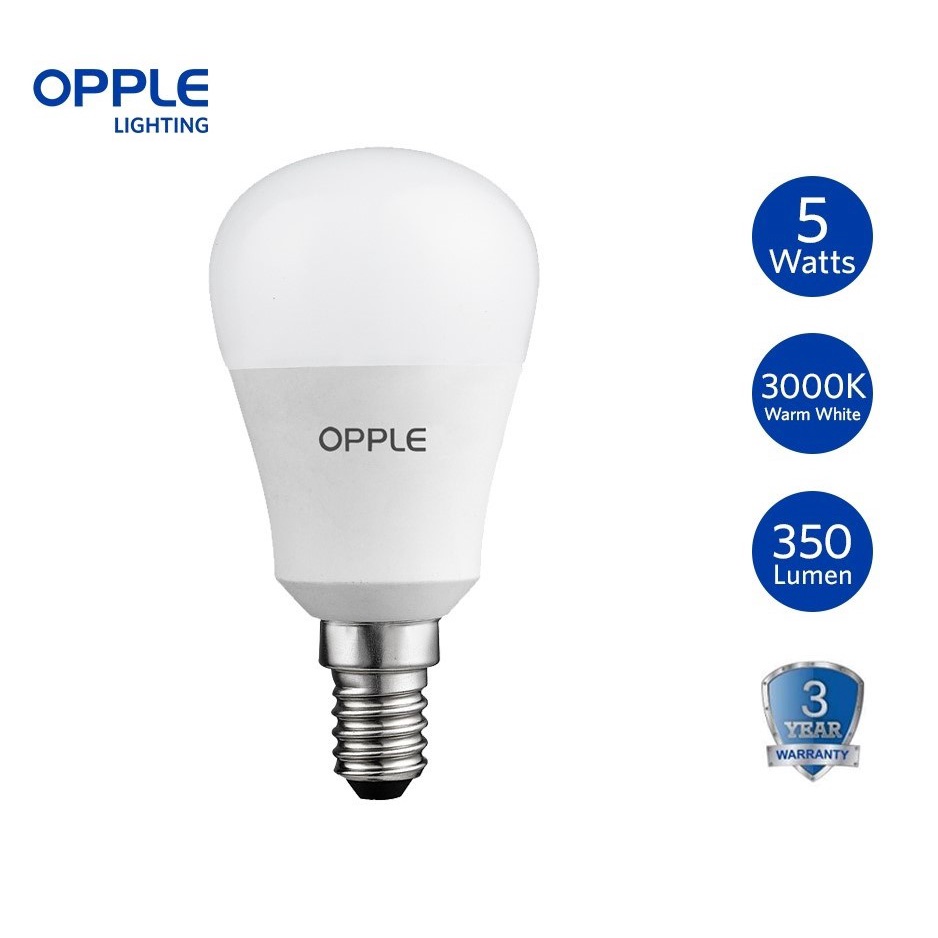 Opple LED Bulb E14 v6 EcoMax - 5 Watts Warm White Indoor, Outdoor Bulb LED  Type Bulb for ambiance