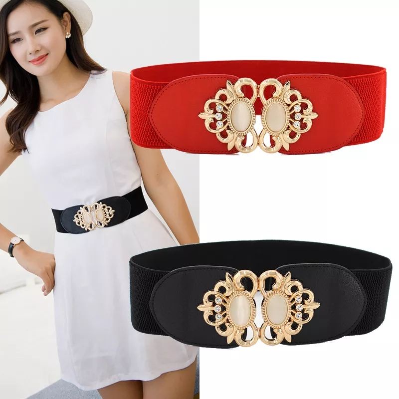 New Fashion Elastic Waist Belt Female Lady Women All-Match Pearl