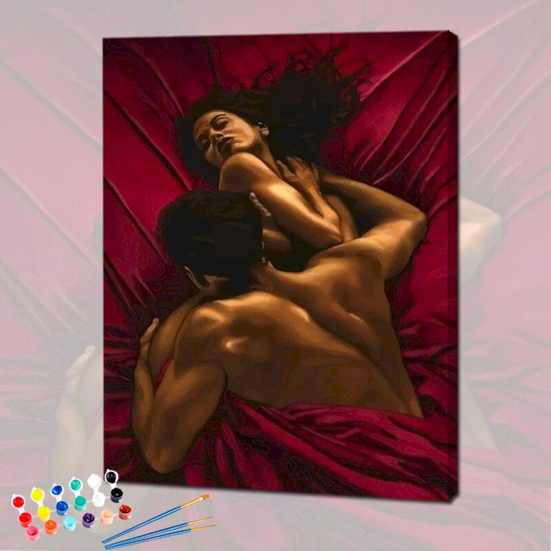 Couple Painting By Number Sex On Canvas 40x50 Unframe DIY Kits For Adults Acrylic Paint Picture By