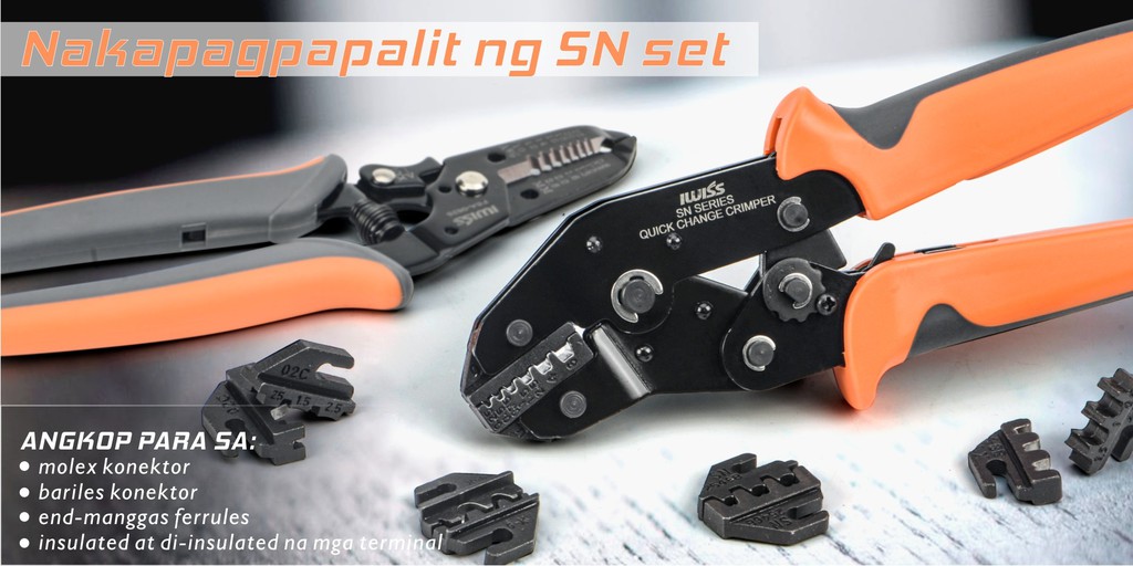 Iwiss Crimping Tool Kit for Different Kind Terminals with 5 Interchangeable D..