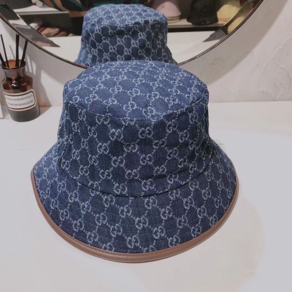 Blue gucci bucket hat hot sale