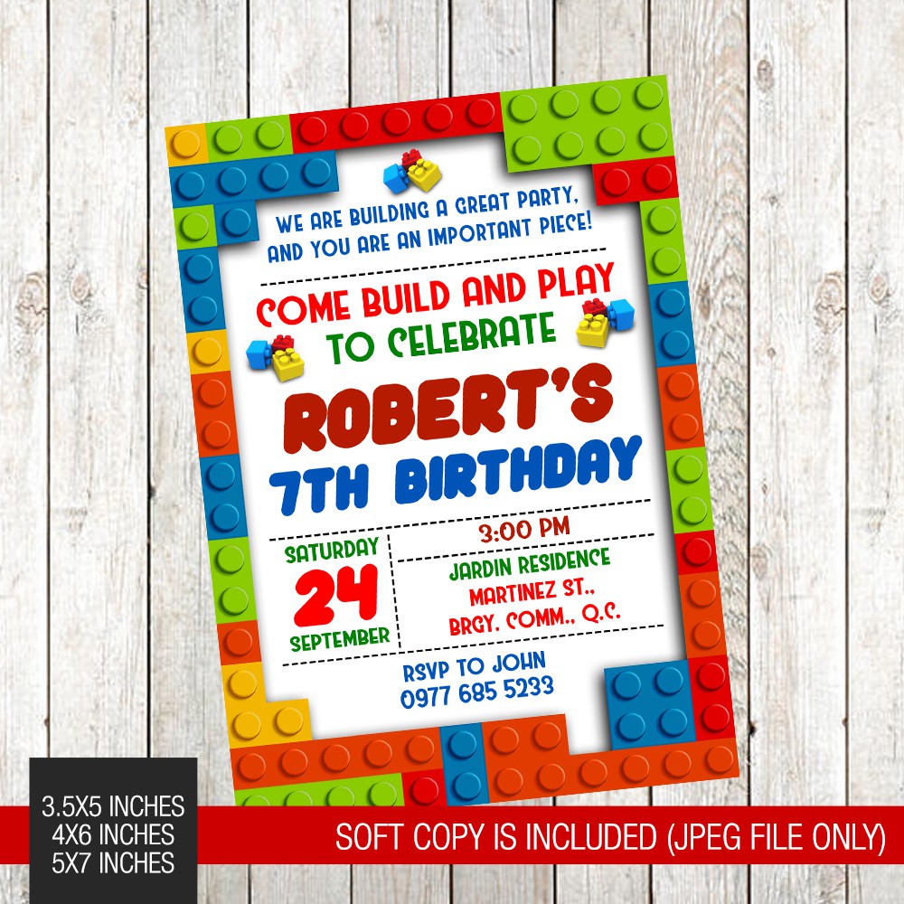 Lego invitation online card