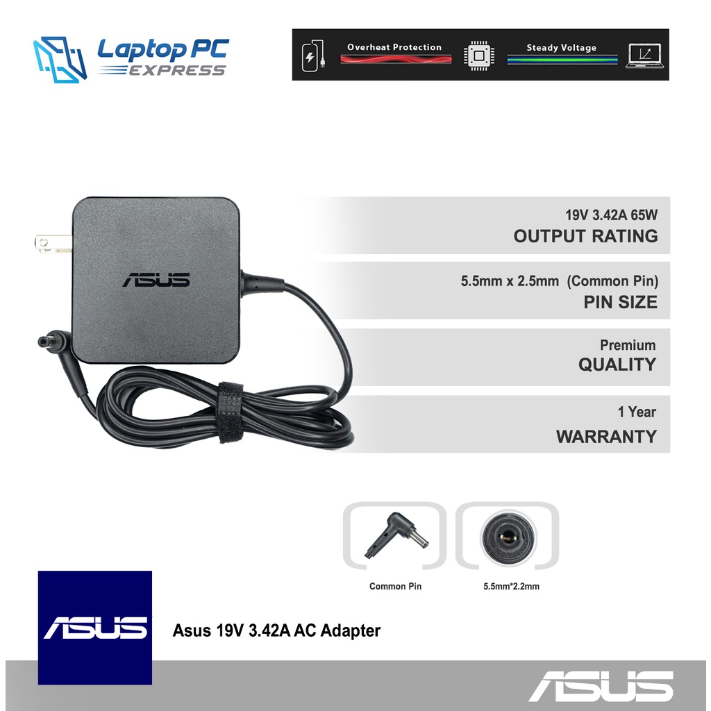 Original 19v 3.42a 65w 5.5*2.5mm Charger Laptop Adapter For Asus