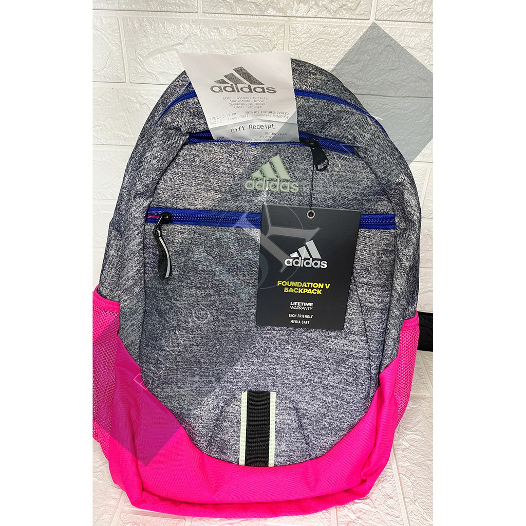 Pink and outlet gray adidas backpack