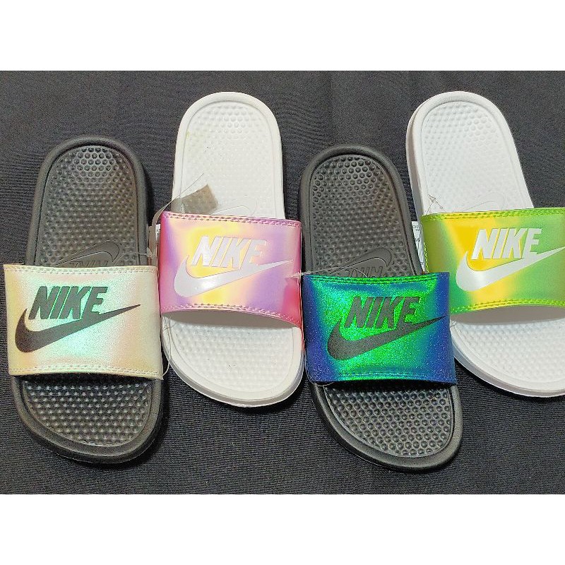 Holographic hot sale slides nike