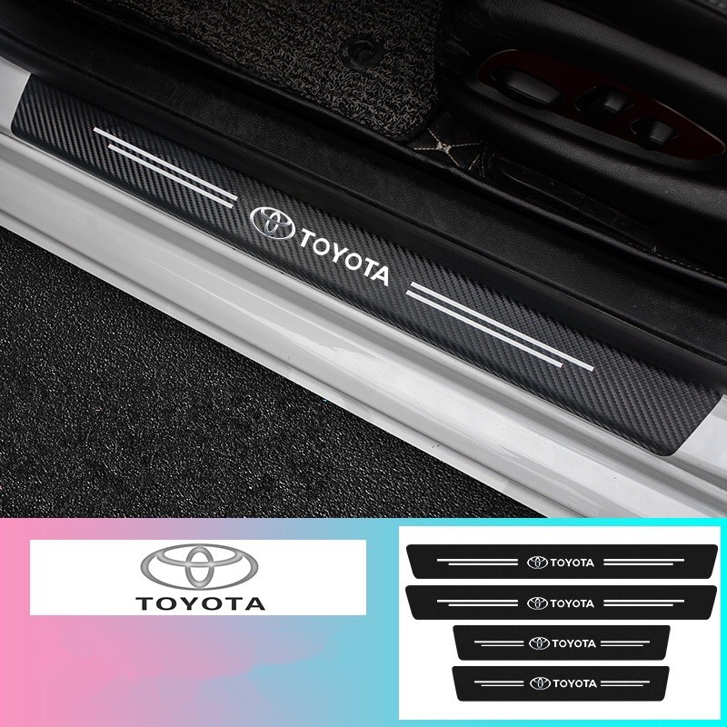 Ready Stock】Carbon Fiber Car Door Sill Sticker Protector for