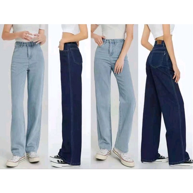 New Korean High waist Wide Leg Denim Pants