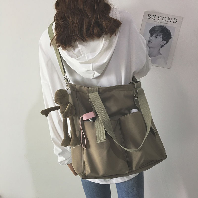 In Stock Waterproof bag large capacity canvas bag female Korean