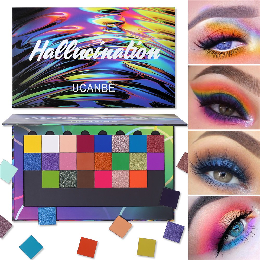 UCANBE Hallucinations Eyeshadow Makeup Palette - Bright Highly Pigmented