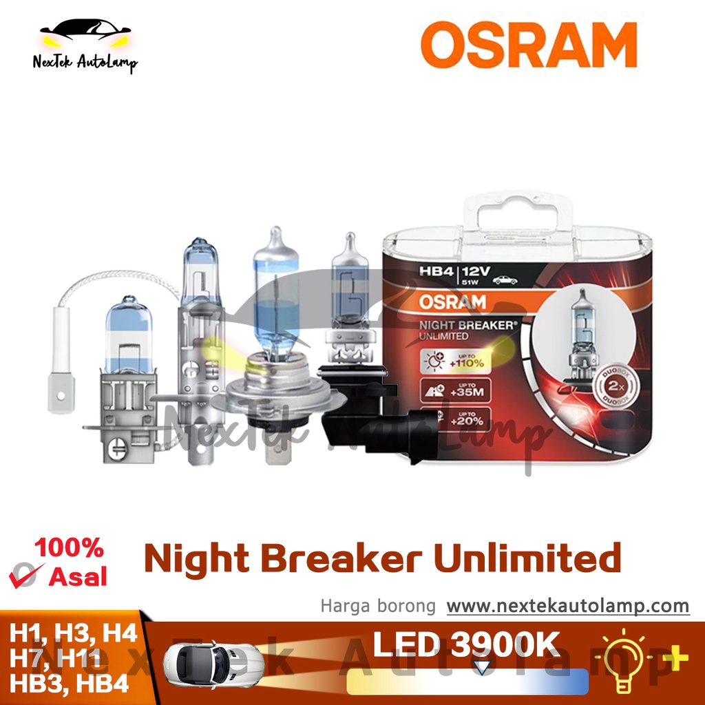 OSRAM NIGHT BREAKER UNLIMITED H11 Halogen Headlamp 12V 60/55W 