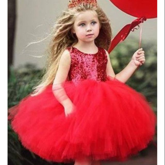 Red frock dress store for baby girl