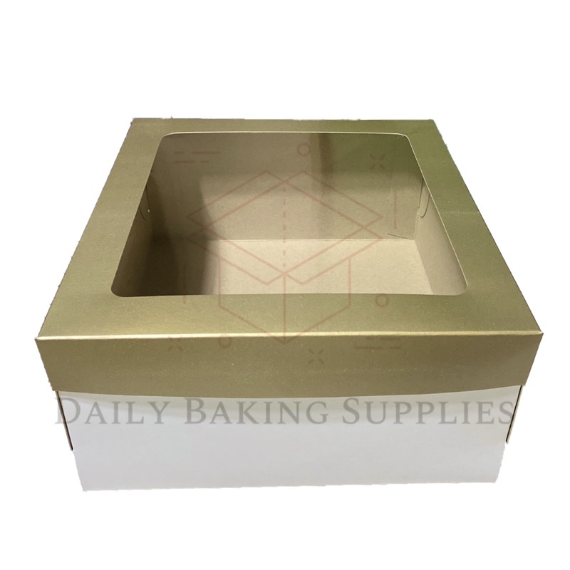 Get Bulk 10x10x5 Cake Boxes with Window, Cake Boards and Yellow