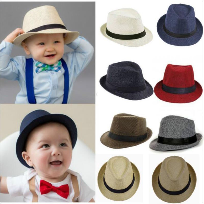 White fedora hat for best sale baby boy