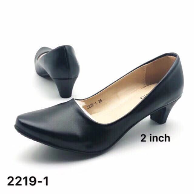 2219 1 Women Fashion Black School office ladies Heels shoes