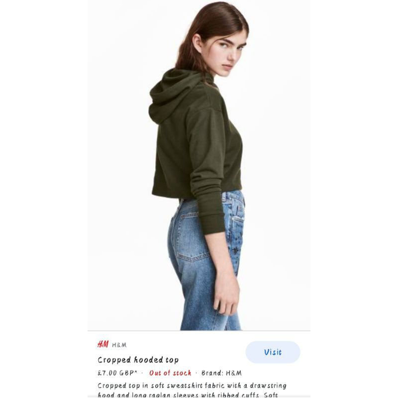 H and clearance m hooded top