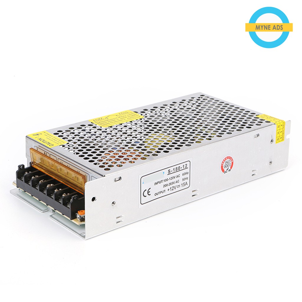 LED Power Supply - 12 volts, 180 watts (ISO Certified)
