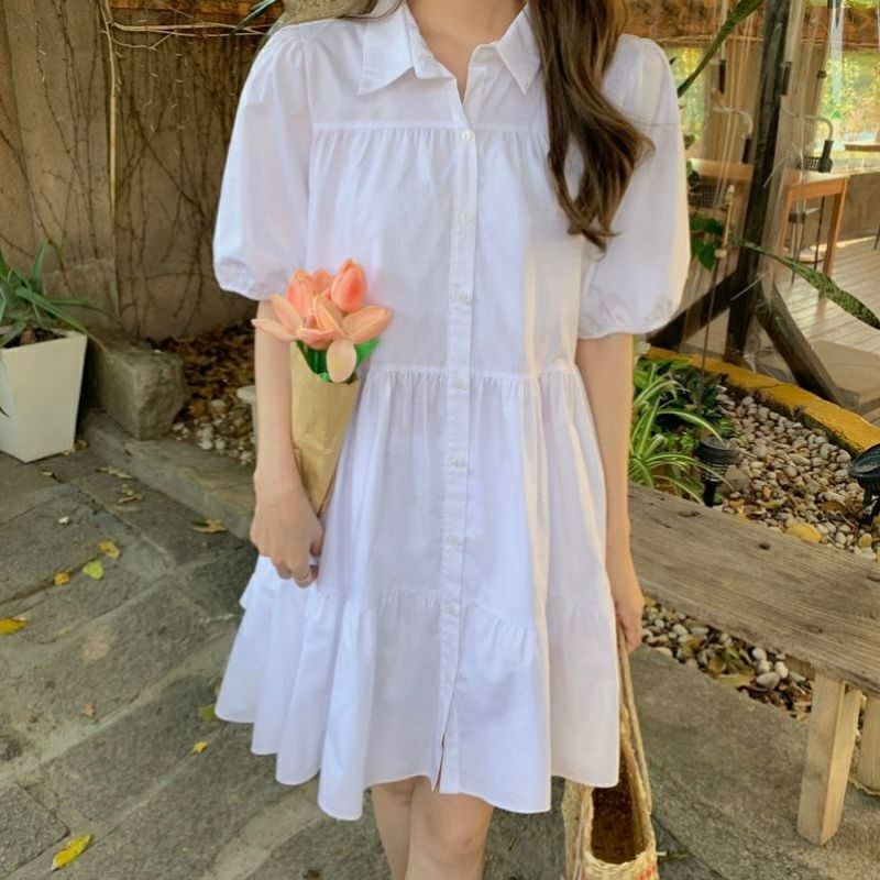 Mjbella Fashion Plain Casual Korean Polo Dress for Women Shopee