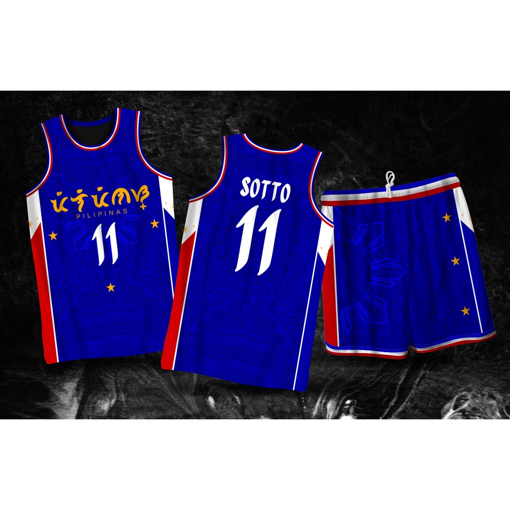 Custom Clarkson #6 Sotto #11 Team Pilipinas Basketball Jersey