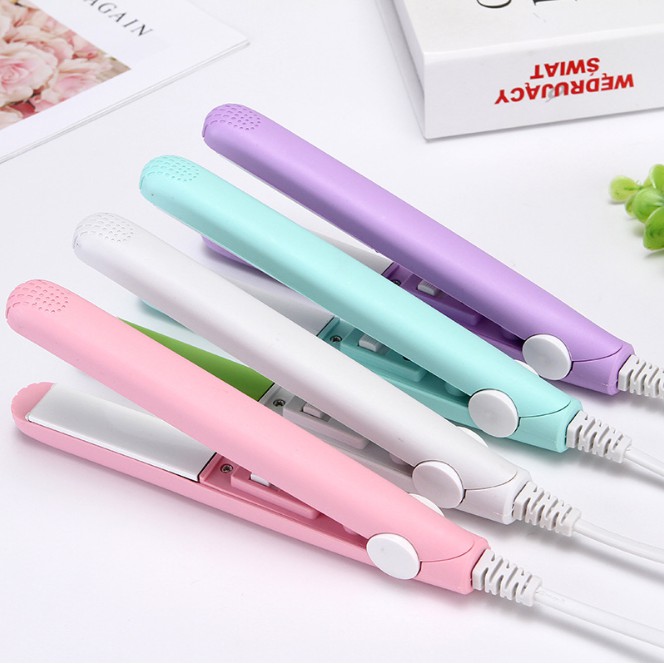 Mini Small Hair Straightener Student Mini Crystal Flat Iron Bangs Straight Hair Curler Fashion Portable Hair Styling Tools ZUPERMART