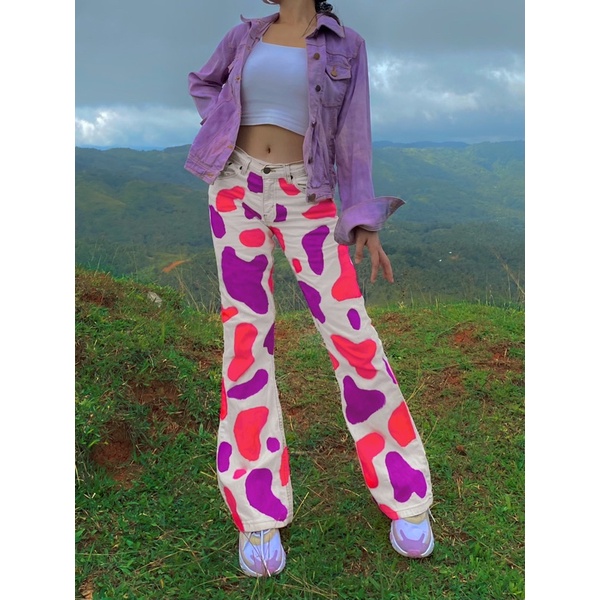 Neon flared hot sale pants