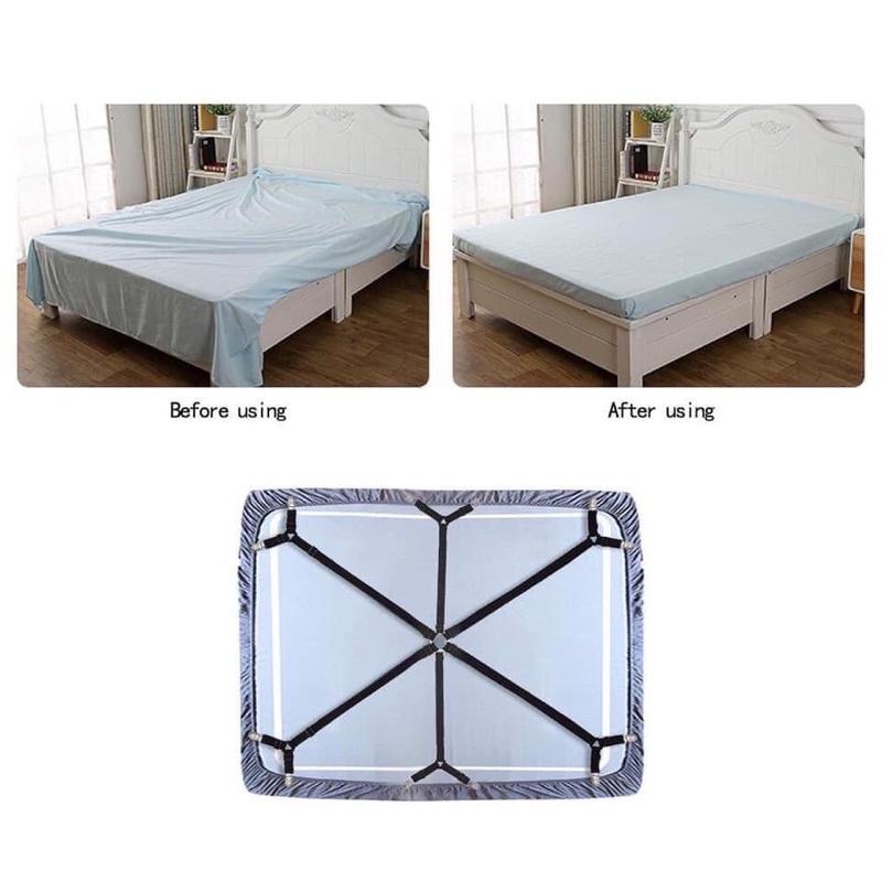 6 Sides Bed Sheet Clips Suspender Fastener Adjustable Elastic Sheet Straps  Mattress Holder