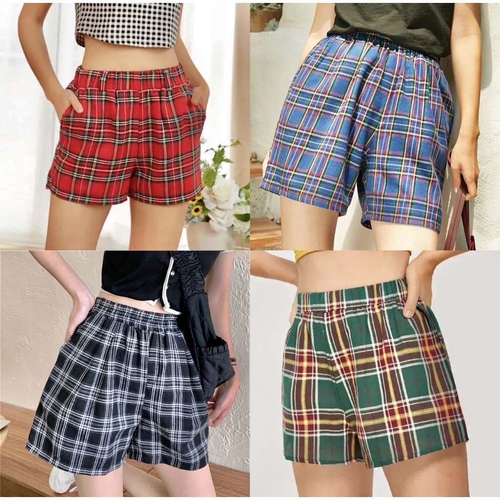 Plaid best sale booty shorts