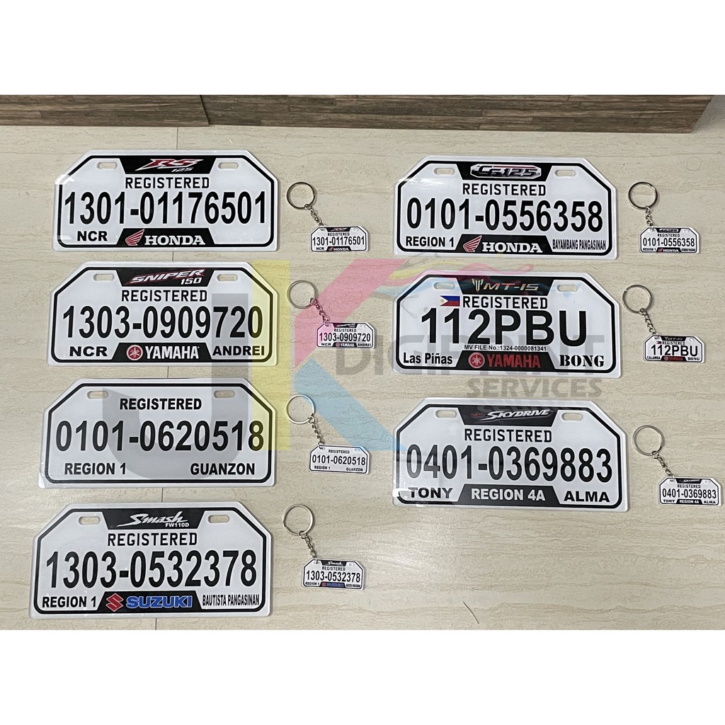 Plate number store for motorcycle