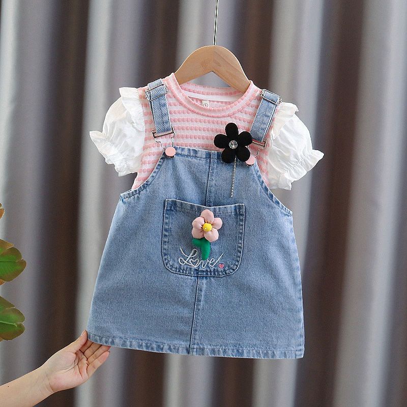 Baby girl 2024 denim jumper