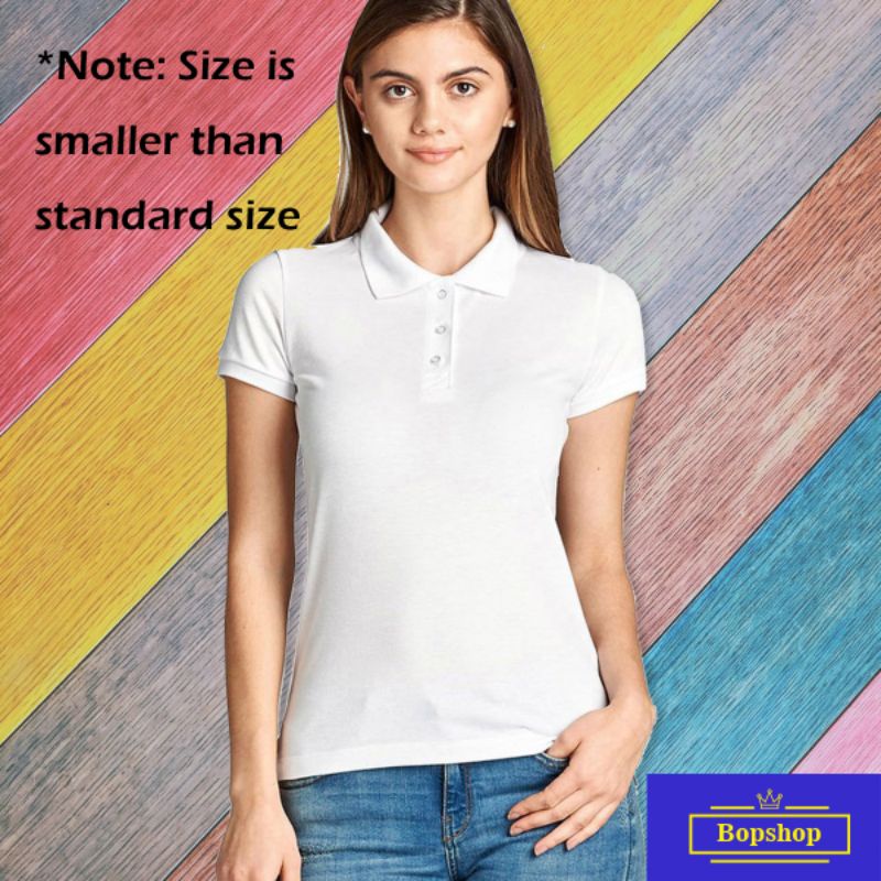 Female white polo outlet shirt