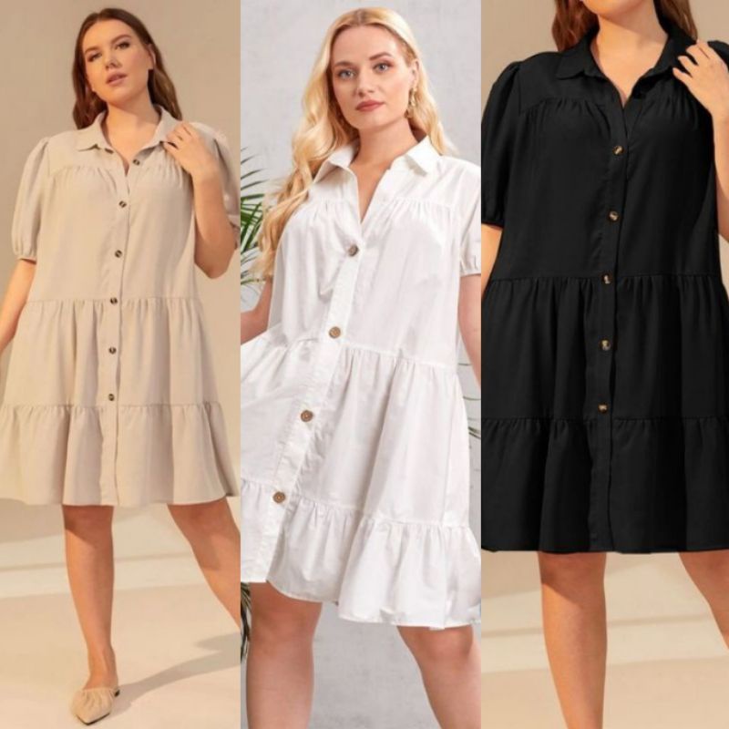 Button down hotsell dress shopee