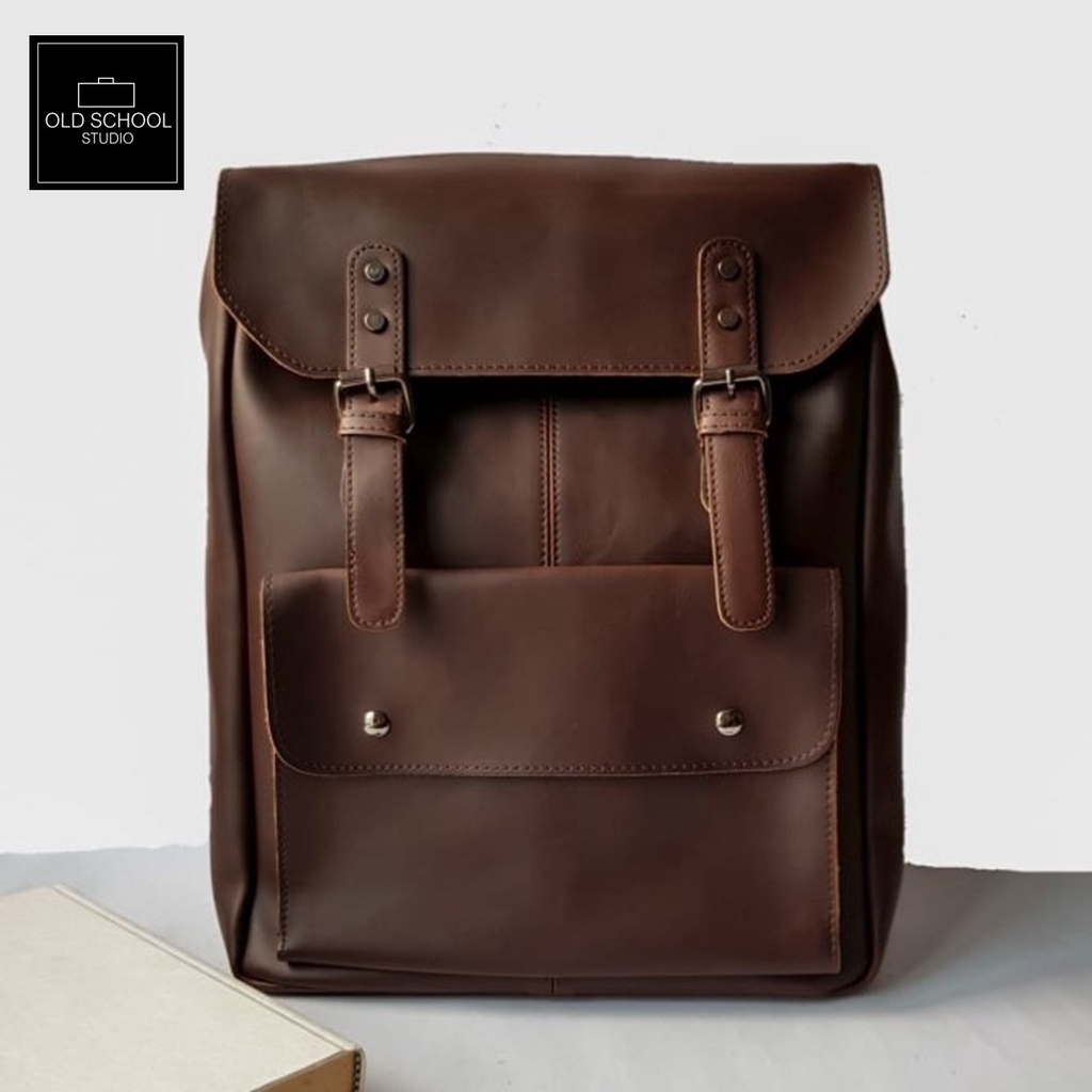 Old leather school online bag