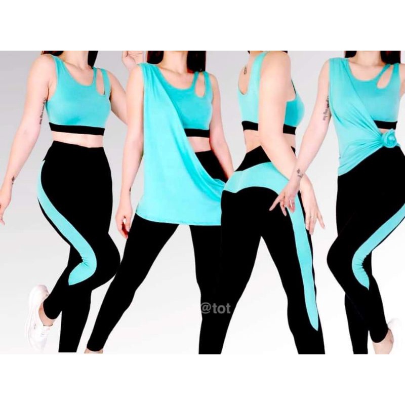 3 in 1 terno top & pants outfit for zumba/gym
