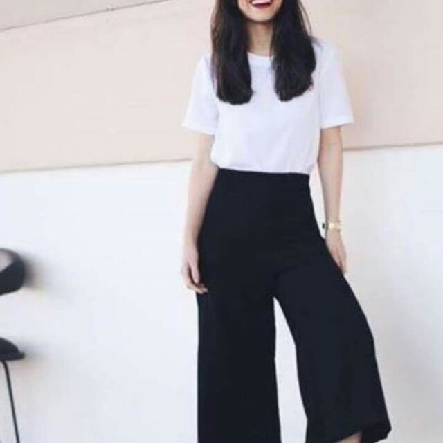 Black and white square pants clearance outfit