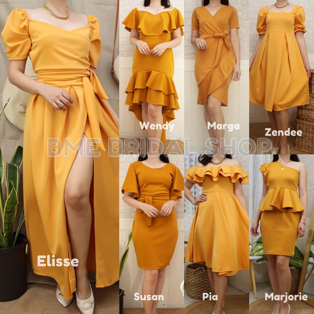 Mustard dress 2024 for wedding