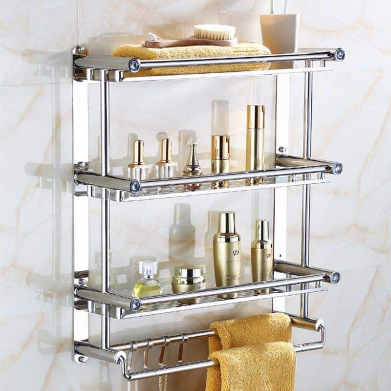 Stainless bathroom best sale shelf