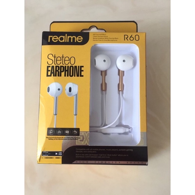 Realme R60 Earphones Universal Headset superbass high quality