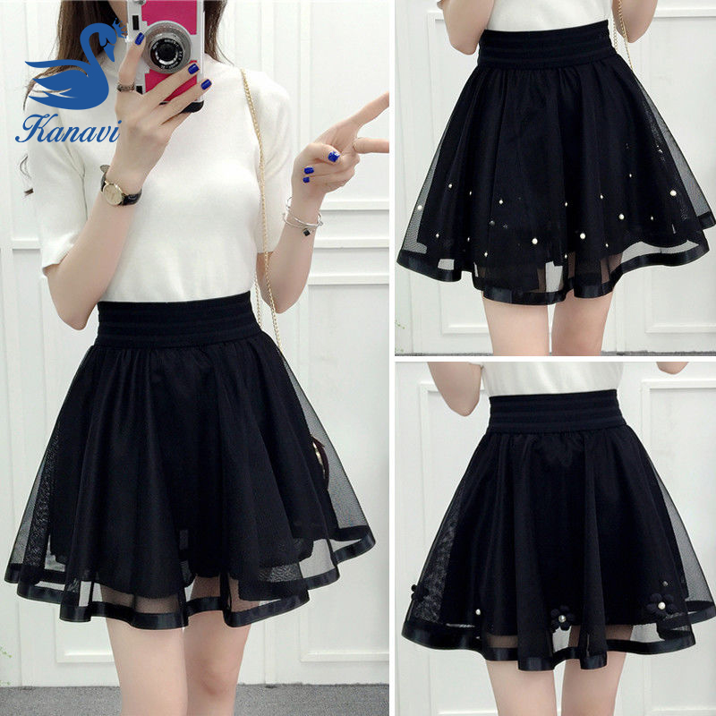 High waisted black outlet skirt short