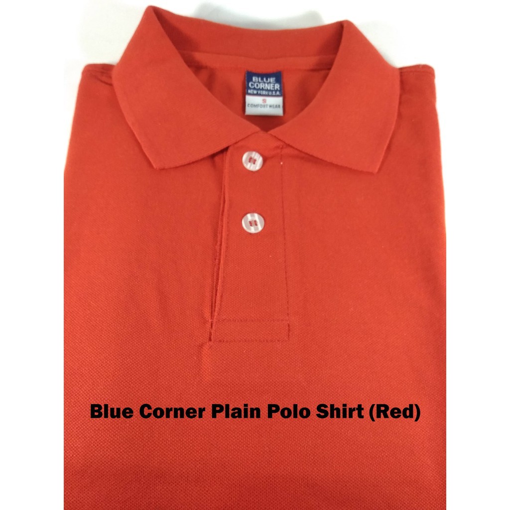 Blue corner store polo shirt