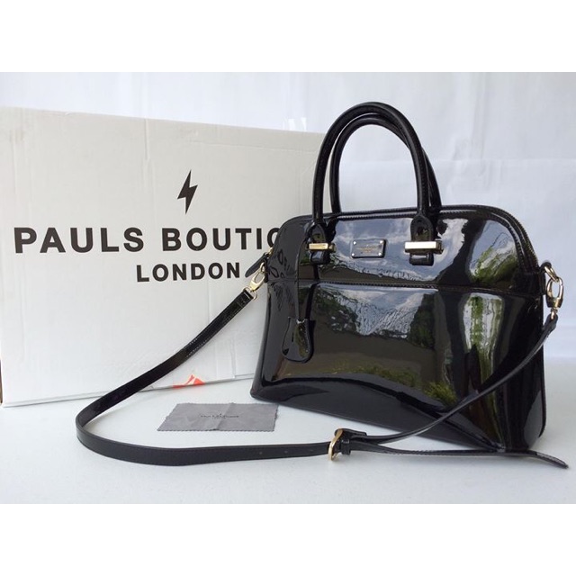 Paul's Boutique Maisy Patent Kettle Bag - Black